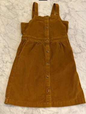 Girls' Corduroy Button-Front Pinafore Dress